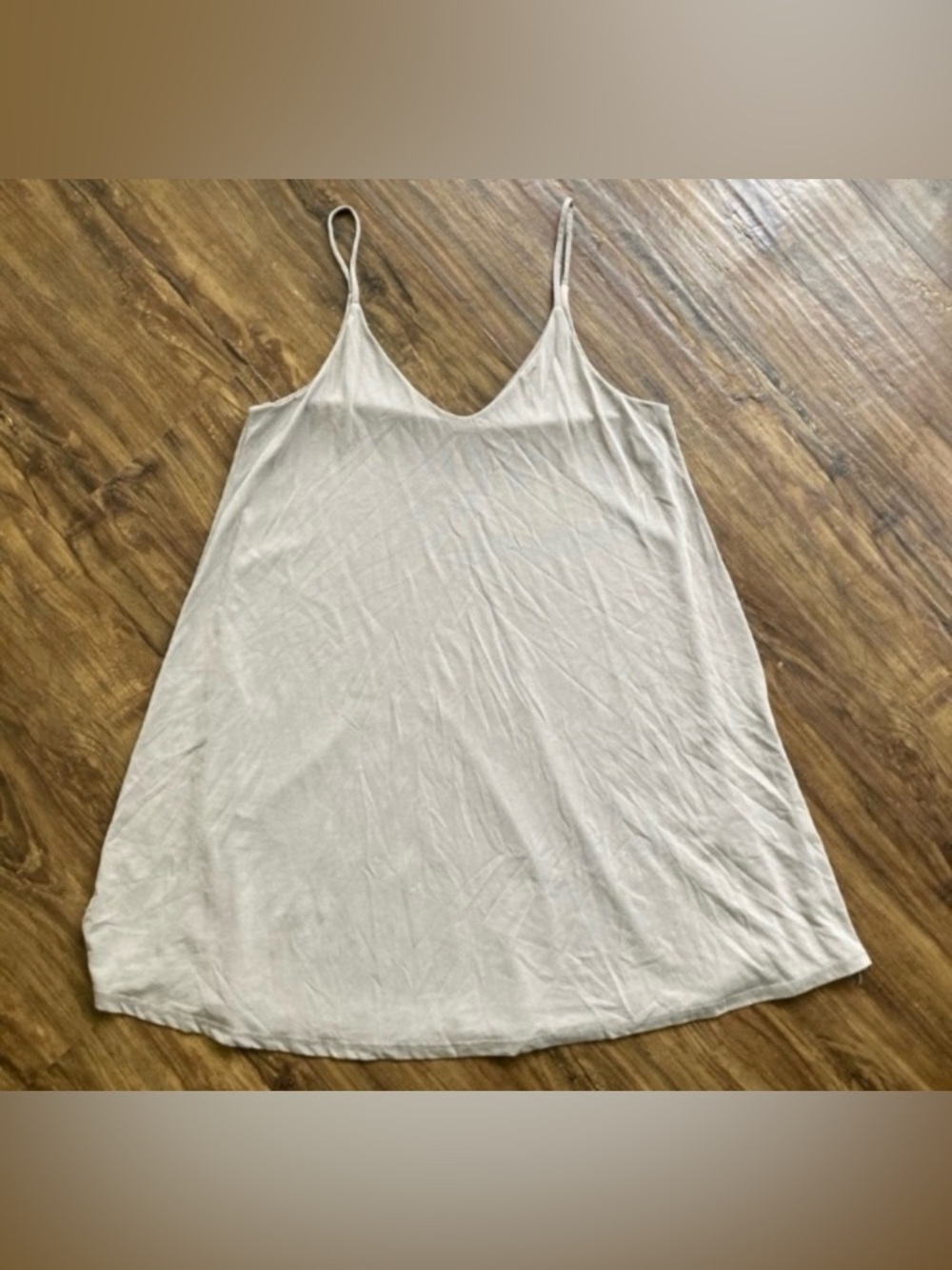 Light Taupe Spaghetti Strap Flowing Tunic Top Size Small